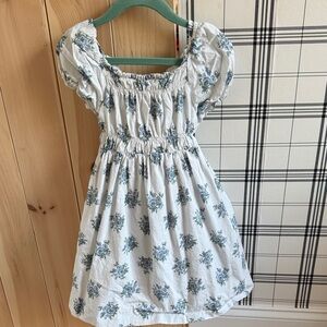 Edgehill Collection White and Blue Floral Dress